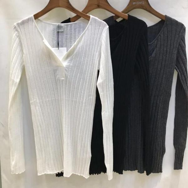 

women's sweaters women sweater 2021 autumn and winter knitted cashmere silk bottoming shirt, White;black