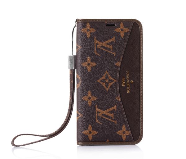 

monogram phone cases flip wallet leather bumper phone case for iphone xs max/xr x 8/7/6 plus dust-proof cellphone back cover with card slot