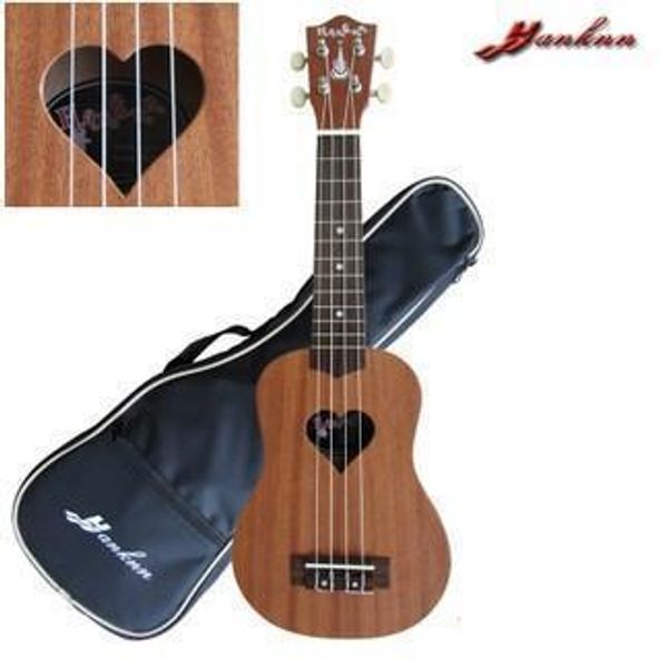 

Hanknn Сопрано укулеле с Loving Heart Sound Hole Free Gig Bag
