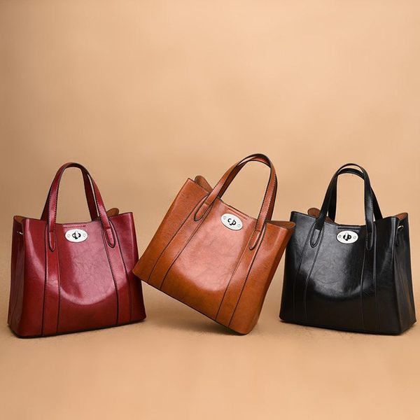 

large-capacity solid color ladies handbag new fashion casual wild shoulder messenger bag