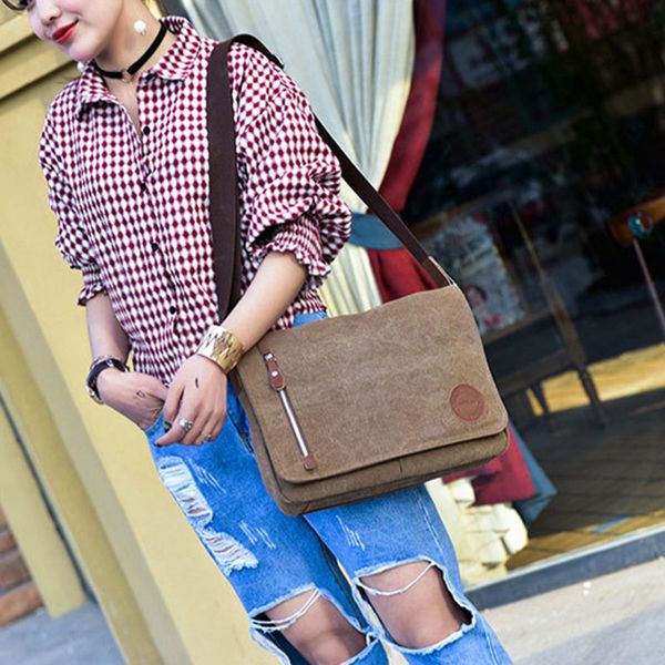 

men vintage canvas schoolbag satchel large capacity casual messenger bag lt88