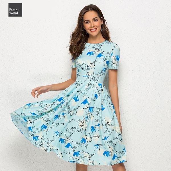 

vintage women dress casual elegant short sleeve floral summer dress print knee length a line dress vestidos de, Black;gray