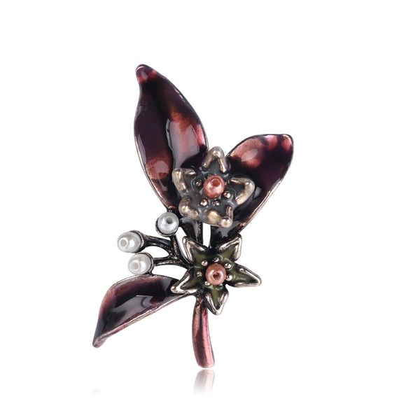 

рейн мода грудной сплава масло капает цветок брошь одежда оптом, Gray