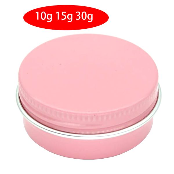 Lotto di 100 pezzi 10ml 15ml 30ml vasetti di alluminio balsamo per labbra vasetti 10g 15g 30g contenitore cosmetico rosa barattoli all'ingrosso