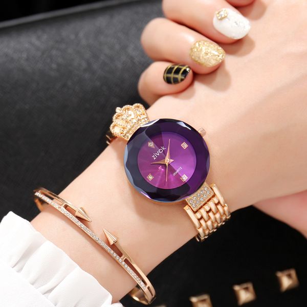 

zivok women bracelet watches rose gold fashion quartz wrist watch clock women girls lovers watch, Slivery;brown