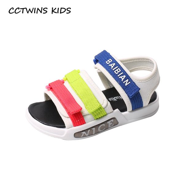 

cctwins kids shoes 2020 summer baby boys fashion beach sandals girls brand led light shoes children casual shoes toddlers bl010 t200428, Black;red