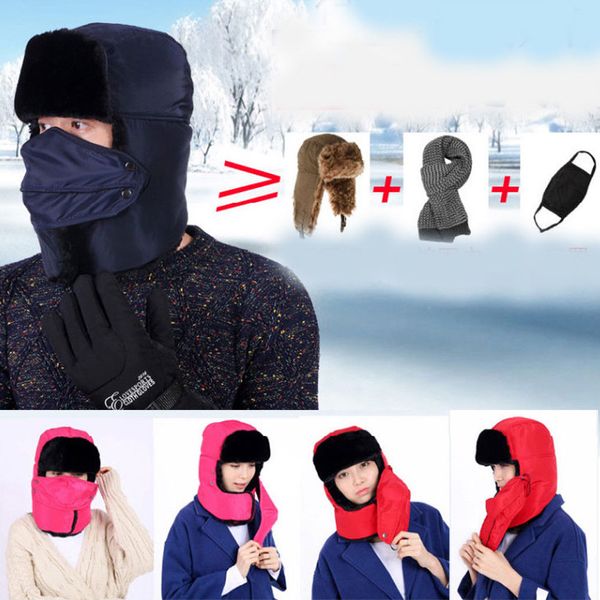 Men Women Winter Fleece Balaclava Hat Trooper Snow Ski Neck Facemask Hood Cap