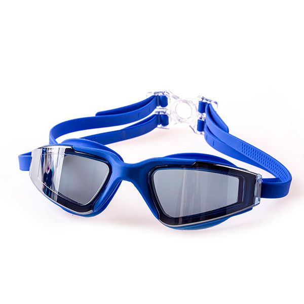 

2017 professional swim goggles anti fog uv plating glasses electroplate mirrored eyewear men or large frame waterproof