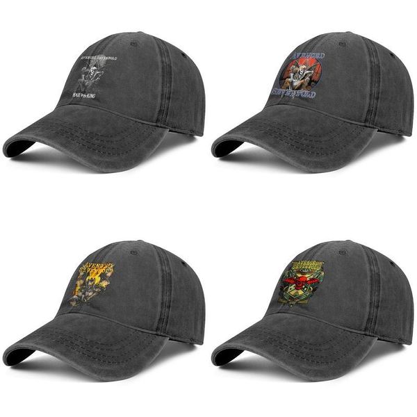 

avenged sevenfold mens and womens baseball denim cap cool designer golf originalsports fashion trendycustom hats logo skull bat hail to, Blue;gray
