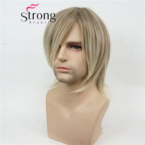 2019 Short Blonde Highlighted Choppy Layered Shag Full Synthetic