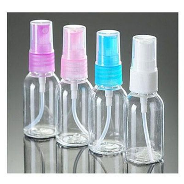 Mini plástico transparente 30ml pequena garrafa de spray vazio para compensar e pele de pele recarregável garrafa de garrafa de armazenamento