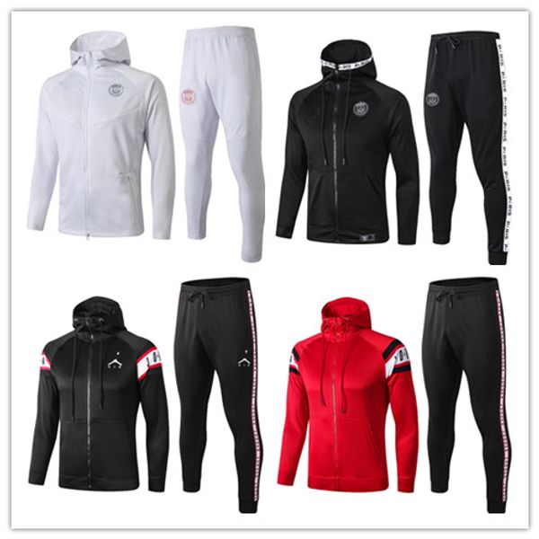 

19 20 paris hoodie jacket training suit 2020 youth soccer tracksuit sets hoodies jacket mbappe hooded sweater football kit tracksuits boys