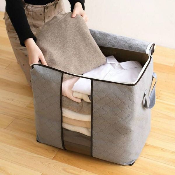 

new waterproof non-woven fabric portable clothes storage bag organizer folding closet organizer for pillow quilt blanket quilt bag organizer