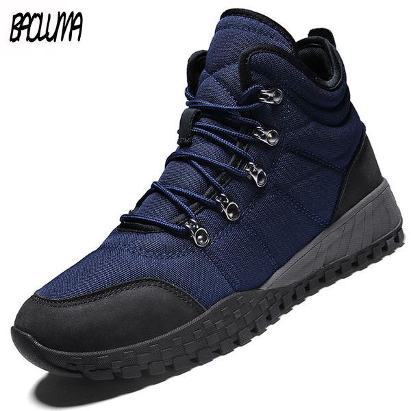 

2019 new men boots man ankle boots outdoor waterproof men motorcycle fashion male basic work shoes size 38-48, Black