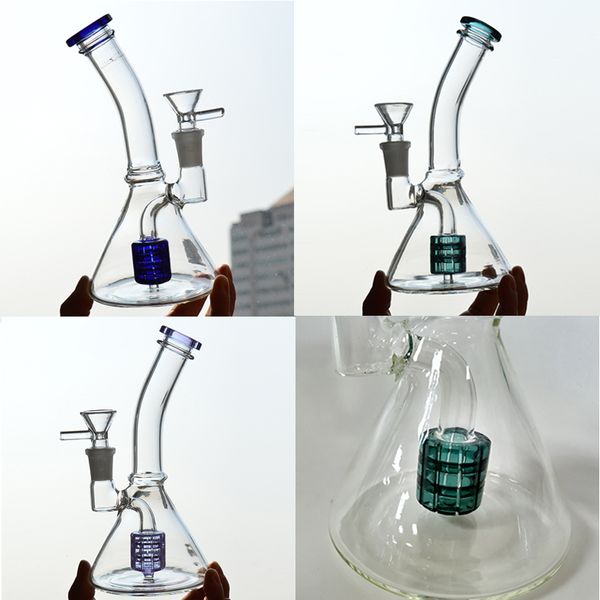 

7 inch Tall Beaker Bongs Recycler Glass Oil Rigs Inline Matrix Perc Dab Rig Bongs Stereo Water Bongs 3mm Thick Mini Bubbler Hookahs 14mm