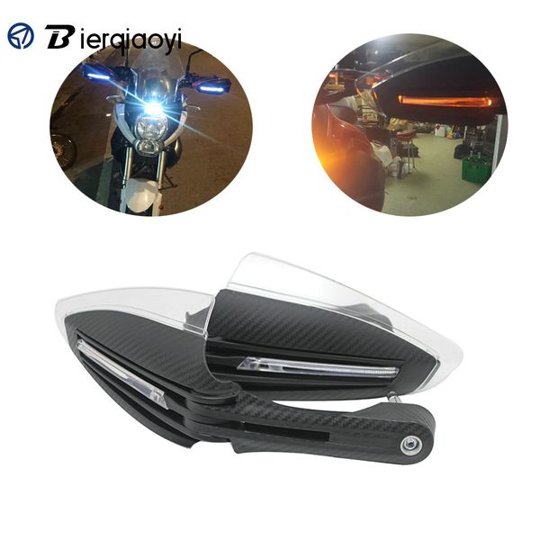 

7/8" 22mm universal motorcycle accessories hand guards with led turn signal light carbon hand protectors for