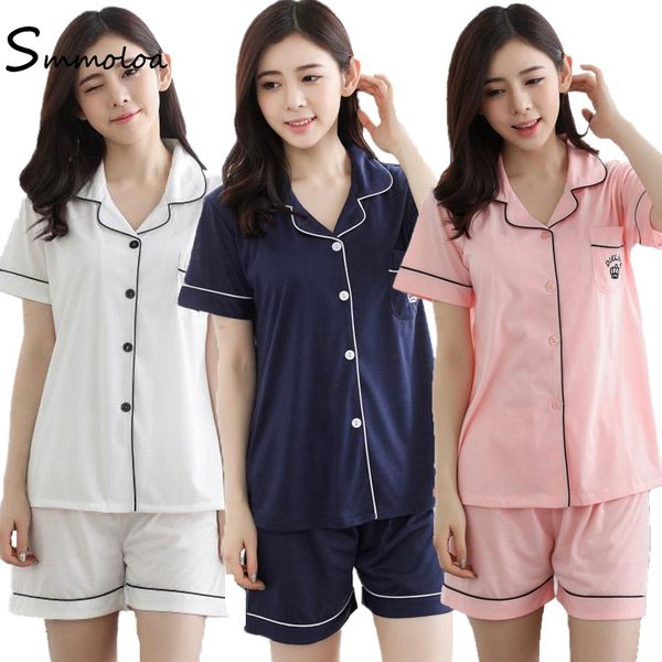 

smmoloa cotton pajama short sleeve pajamas, Blue;gray