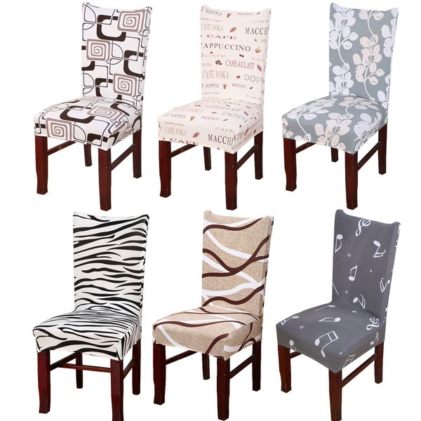 

1pc elastic spandex polyester universal chair cover vintage geometric protector case coffee house dining room chair seat cover