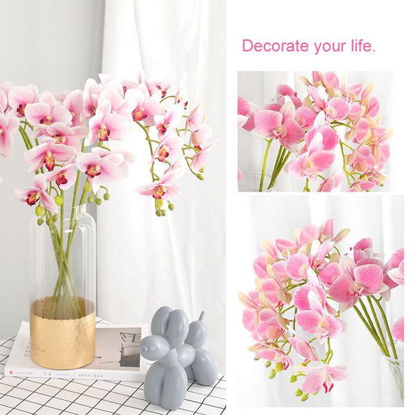 

70cm 7 flower heads simulation orchid flower fake moth beautiful fashion diy decoration office livingroom home decor