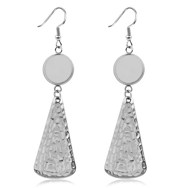 

6pcs 10 12 14 16 18 20 25mm stainless steel earring tray bezel cabochon blank base findings for diy glass cameo jewelry making, Blue;slivery