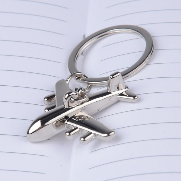 

fdlk fashion metal alloy aircraft key chain women men keychain jewelry for men birthday christmas key ring gift, Silver