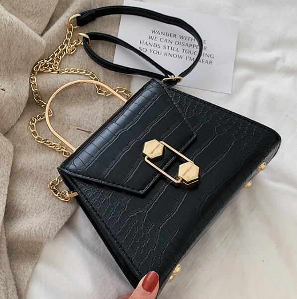 

handbag fashion designer 2019 new wave retro luxury small square bag classic stone pattern spring and autumn shoulder slung chain bag s