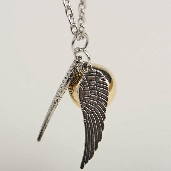 

new style silver wings snitch gold necklace pendant golden snitch wings necklace golden wholesale ing
