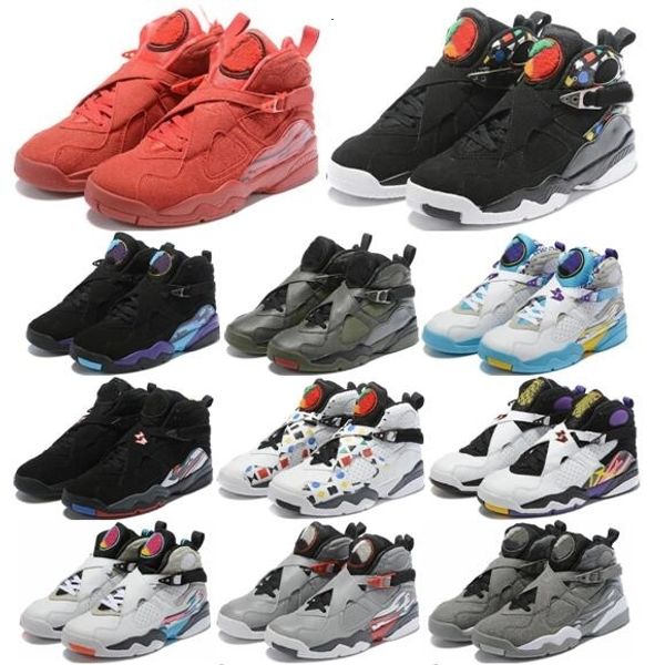 

new 8s men basketball shoes 8 valentines day aqua south beach chrome 3peat playoff sports mens sneaker reflective bugs bunny trainer 7-13