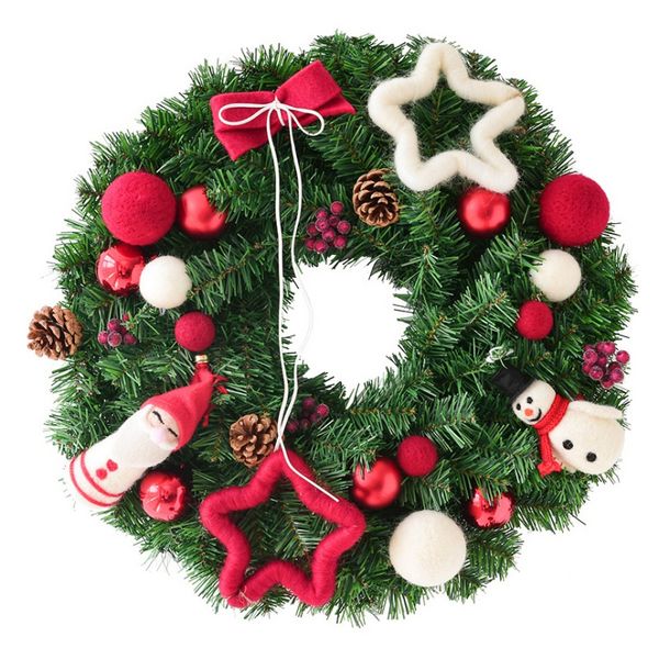 

40cm doll christmas wreath hanging dooration for window door decorations christmas decor guirnalda navidad kerst decoratie