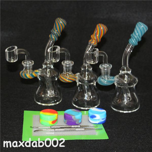 Hookahs Color Glass Bong Dab Rig Quartzs Bangers Recycler Petróleo Rigs Pérola Tubos De Água Tubulações De Quartzo Banger