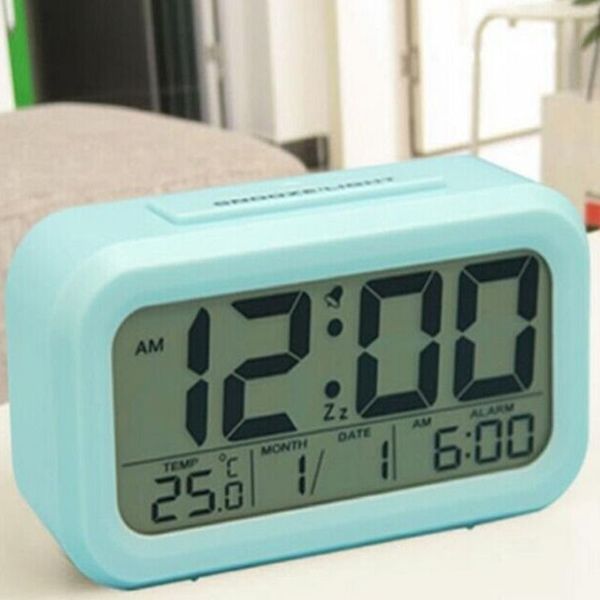 

smart alarm clock with led lighting sense electronic desk clock temperature snooze function table watch