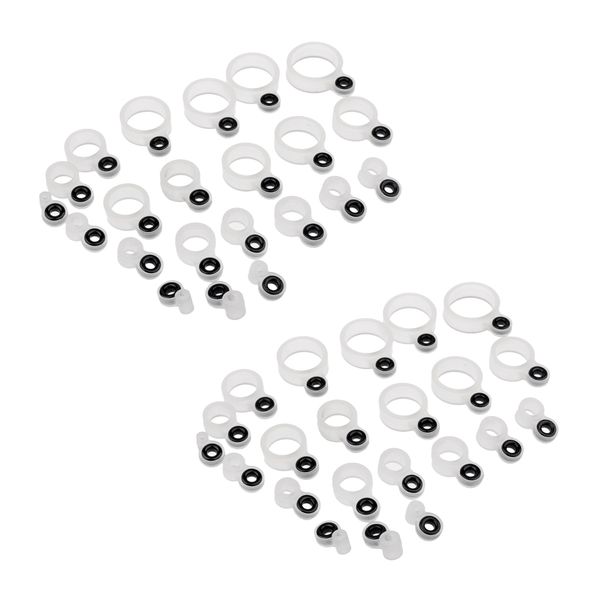 

44pcs silicone and ceramic fishing rod guides repair kit rod tip eye rings