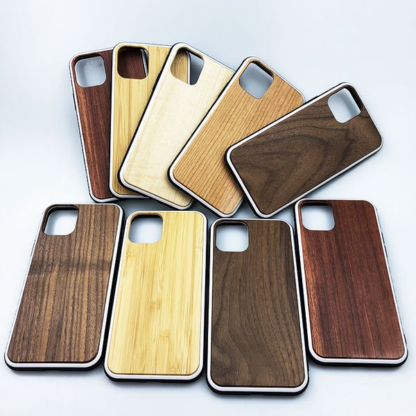 Criative Unique Wood phone Case For iPhone 11 pro phone Cover XS MAX XR 7 PLUS SE 2 Samsung Galaxy S20 S10 Shockproof Cellphone Cover
