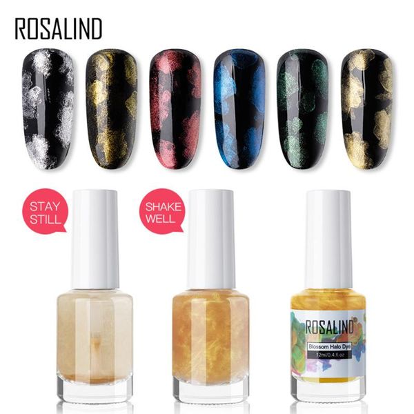 

rosalind 12ml nail gel polish glitter blossom water color varnish hybrid nail gel base semi permanent art manicure set, Red;pink