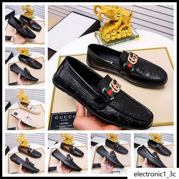 

style luxury fashion mens gommino dress casual party loafers shoes cowskin single shoe slip on wedding pumps black size 38-45