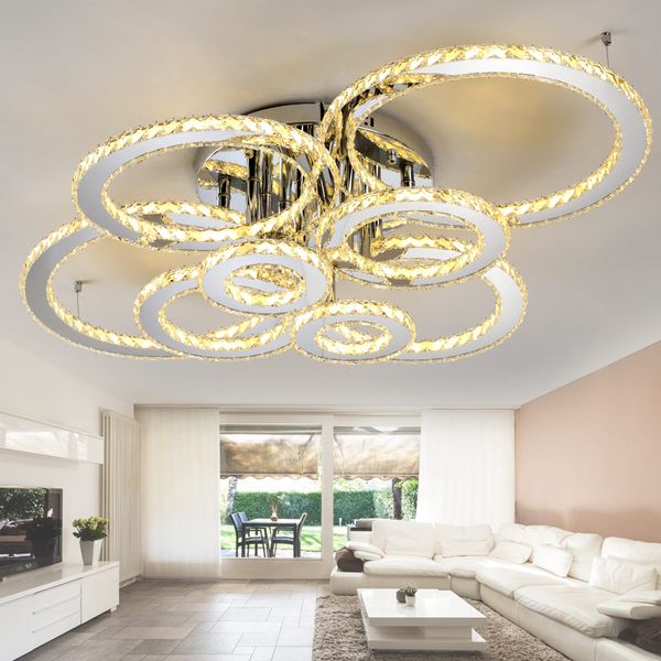 

modern led crystal ceiling lights for living room luminarias para sala plafon ceiling lamp fixture for bedroom lamparas de techo ac100-260v