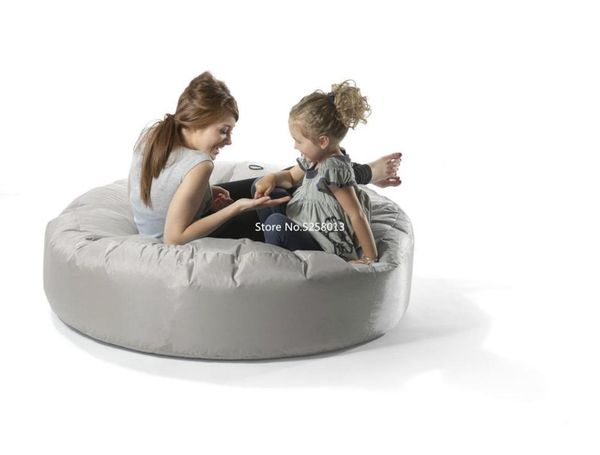 

light grey island bean bag lounger, lazy relaxing beanbag sofa beds, home furniture