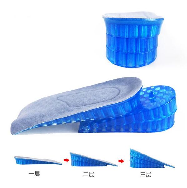 

2pair increase insoles female silicone half pad men's sports insole invisible increase artifact heel pad socks, Black