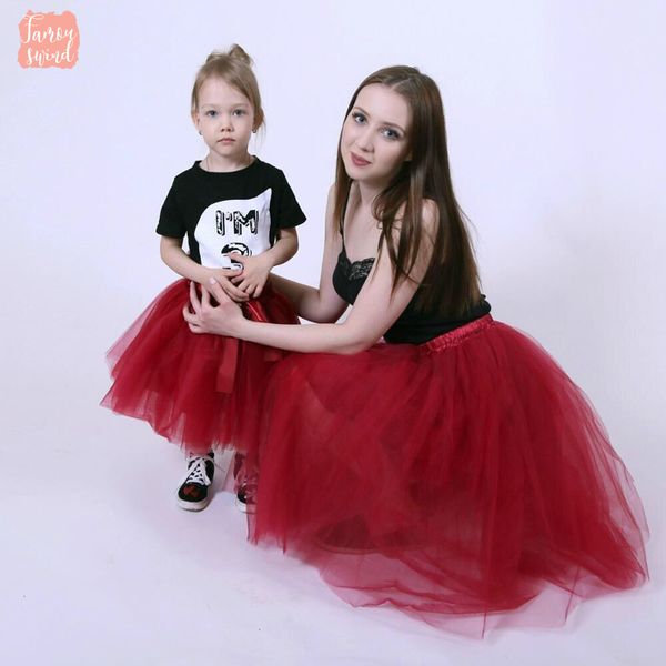 

5 юбка летнего слой 26 мода mesh пушистой soft тюль тута юбка pettiskirt 65см цвет юбка мать дочь, Black