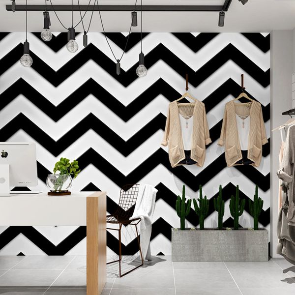 Hoge kwaliteit suède verdikking modern zwart-wit streepbehang voor muren/slaapkamer woonkamer tv achtergrond mode behang