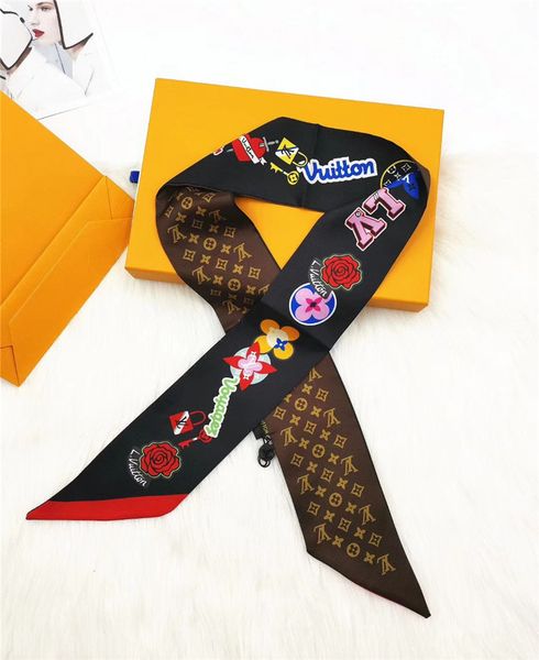 

women brand hair fashion brand scarf fashion handbag decorative band multi-purpose silk ribbon small ribbon 120*8cm