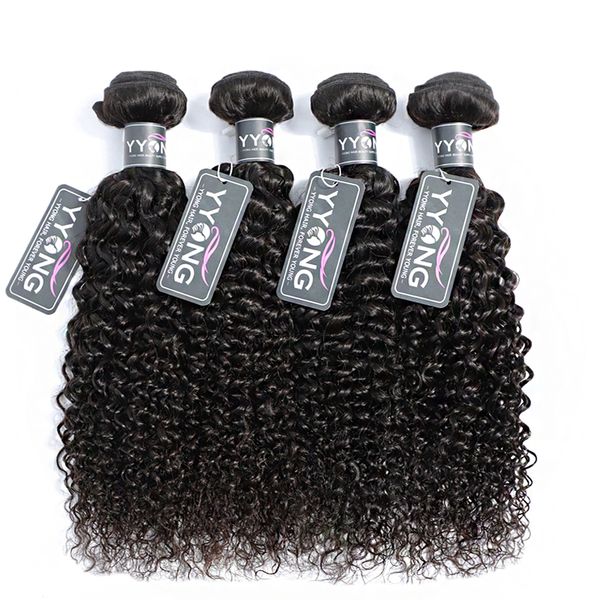 

100% человеческих волос curly weave бразильский перуанский малазийский индийский волосы девственницы связки 8-24inch kinky завитые natural c, Black