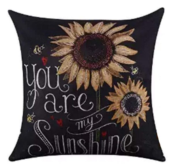 

blackboard art sunflower you are my sunshine throw pillow case cushion cover decorative cotton blend for sofa bedroom living