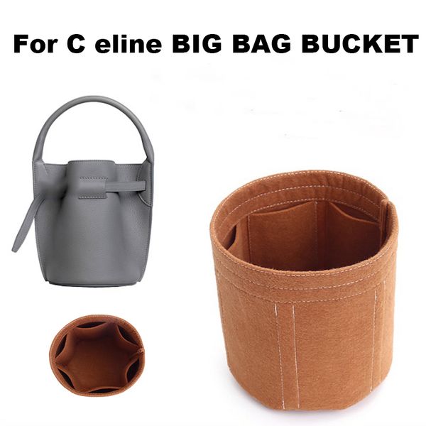 

fits c eline big bag bucket 3mm felt insert bag organizer makeup handbag shaper organizer travel inner purse portable