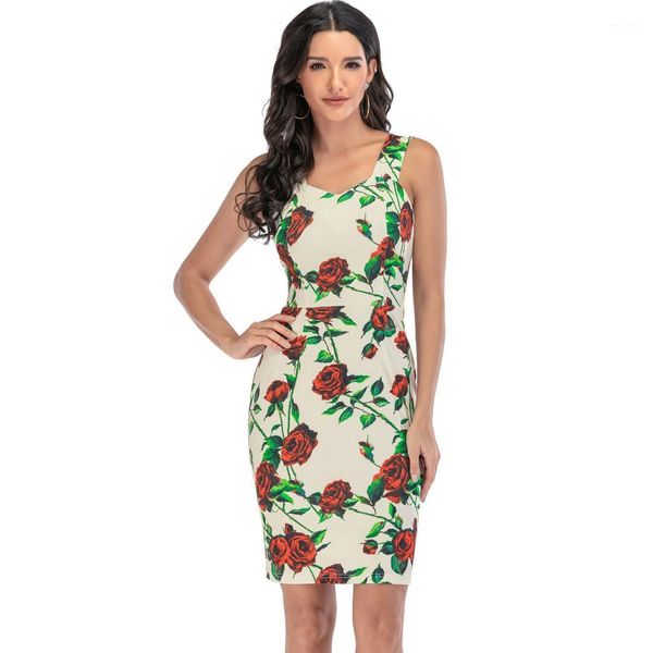 

v neck dresses backless panelled ladies clothing 2020 summer womens designer print dress sleeveless slim, Black;gray