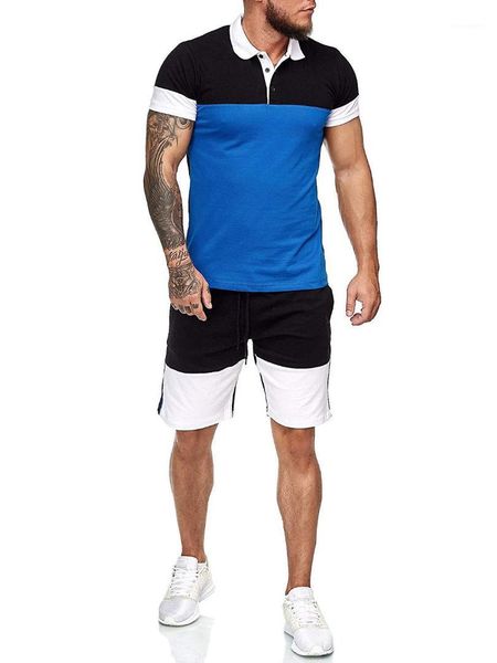 

shirts shorts sets 2pcs fashion panelled casual tracksuits male clothing mens summer designer suits short sleeve, Gray