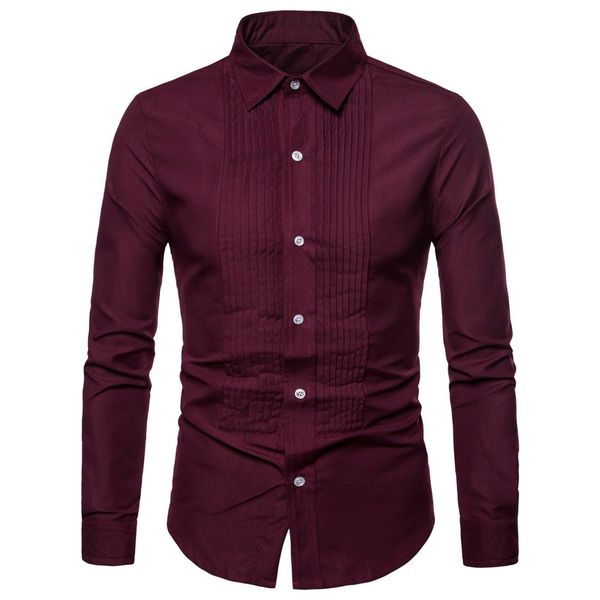 

new fashion mens shirts european code new simple men shirt gentleman pure color streetwear 4 color ing, White;black