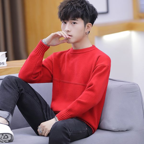 

new sweaters men casual autumn winter o-neck pullovers knitted slim fit long sleeve shirt mens sweaters male clothing 655, White;black