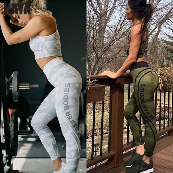 

uaya push up fitness legging camouflage yoga pant stripe body building women's leggings sportswear athleisure female pant sale, White;red