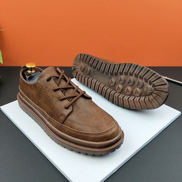 

leisure time leather shoes male classical shoe season ventilation male shoes man solid color england summer, Black